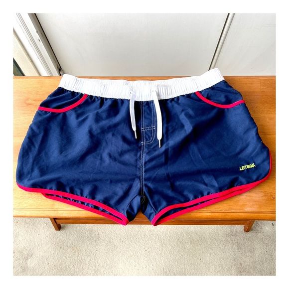 LETSQK Other - LETSQK Men’s Swim Trunks. Blue, Red, White. 2XL